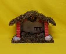 ✅ ANTICA CAPANNA PRESEPE PRESEPIO EPOCA 900 IN LEGNO FATTA A MANO ANTIQUE - 1067