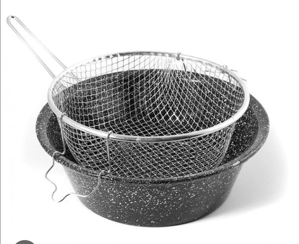 INOX Friggitrice LAR Ø 26 cm con Cestello in Acciaio Smaltato – Fondo Induzione