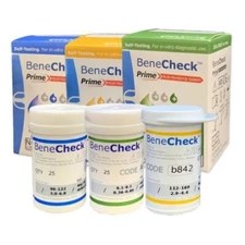 3box BeneCheck Prime Test Strips (Blood Sugar, Cholesterol and Uric Acid Strips)