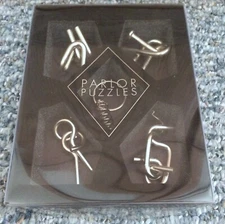 Metal Brain Teaser Puzzles Parlor Puzzle Set