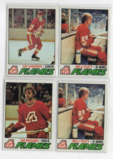 WILLI PLETT GUY CHOUINARD DAN BOUCHARD CALGARY FLAMES 1977/78 TOPPS 4X LOT