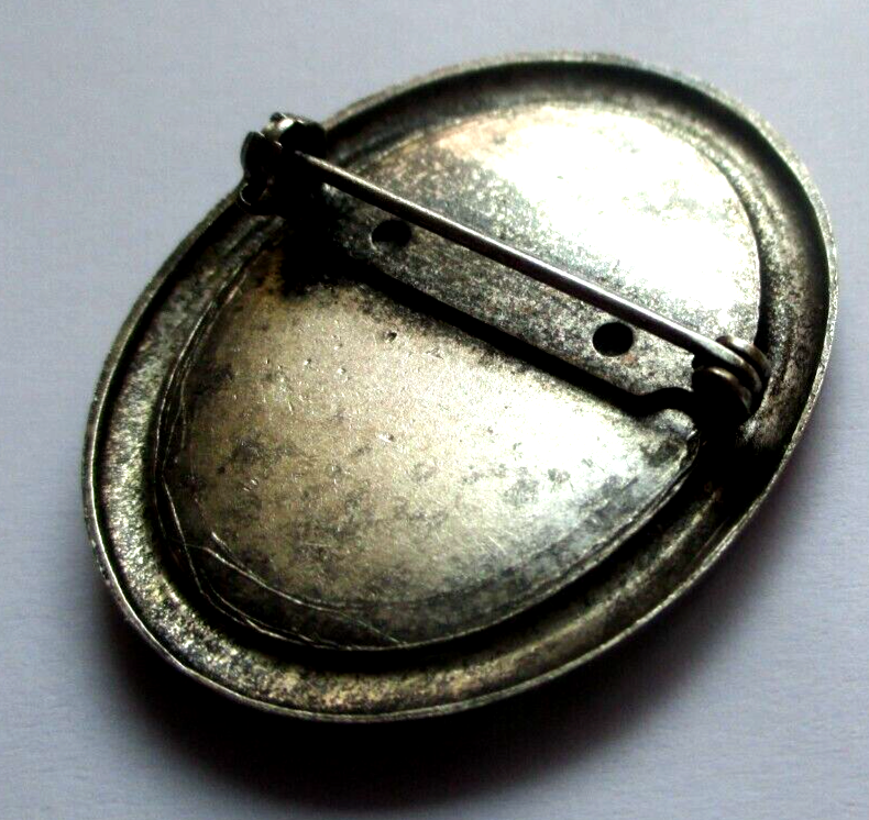 Broche Ancienne En Argent Avec Camée Fleurs Séchées Sous Résine - Bijou Vintage, Parfait état