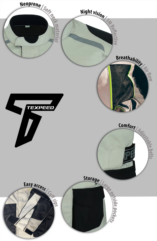 Neu Herren Motorrad Wasserdicht Cordura Textil Jacke Mit Motorrad Ce Rüstungen - Bild 4 von 4