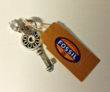 Charm Anhänger Fossil Schlüssel Farbe silber antik Edelstahl Strass JF87633040