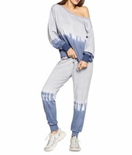 New	Ava  Esme Sweatshirt  Jogger Pants Set XL GryBlu Dipdye M0307