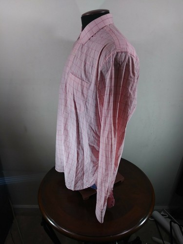 Louis philippe City Milano Fit 42cm Button Up Shirt Mens Pink Checkered... - Picture 2 of 9