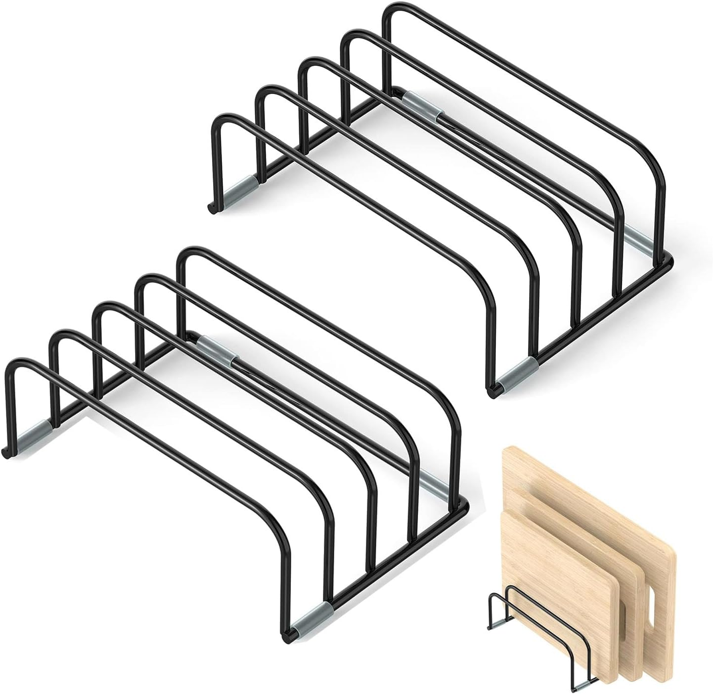 Cutting Board Organizer 2 Pack, Cutting Board Rack Holder for Kitchen Cabinet Co-image