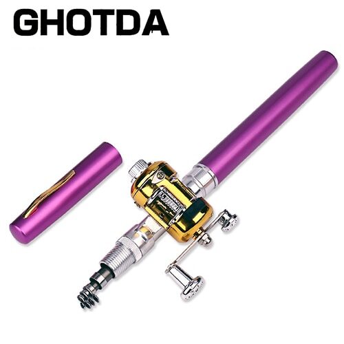 Portable Telescopic Fishing Pole Pen Shape Folded Fishing Rod With Reel Wheel - Picture 27 of 31