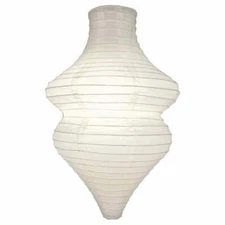 Quasimoon White Beehive Unique Shaped Paper Lantern, 10.5-inch x 15-inch
