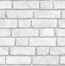 Image of NEW LUXURY MURIVA BLUFF BRICK WALL EFFECT RED WHITE EMBOSSED VINYL 10M WALLPAPER