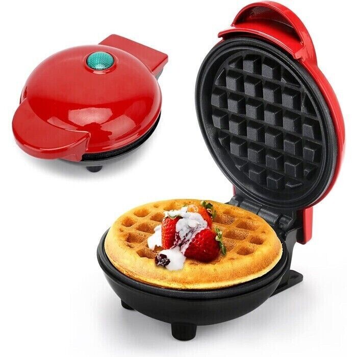 Macchina Waffle Mini 350W Elettrica - Piastra Antiaderente per Dolci