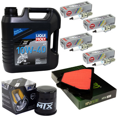 Wartung Set 4L Öl für Kawasaki Z 900 RS ZR 2018-23 Luftfilter Ölfilter Zündkerze