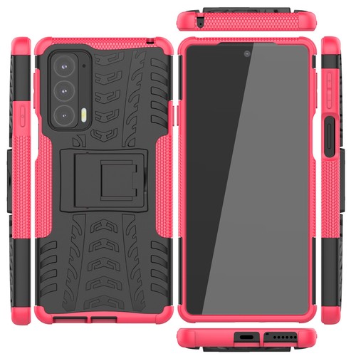 For Moto Edge 20, 2-Layer Shockproof Rugged Hybrid Hard Kick Stand Case + glass - Zdjęcie 28 z 52