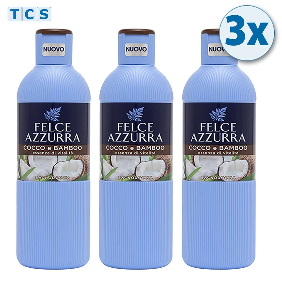 3x Felce Azzurra Bagnodoccia Cocco e Bamboo Badeschaum Kokosnuss, 3x 650ml