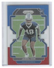 f4 2021 Panini Prizm Football Jabril Cox #394 Red White Blue Prizm Rookie