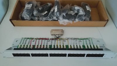 Patchfeld ISDN 25 Port CAT3 Lichtgrau von Feistkorn & Wolf NEU und OVP + Kabel