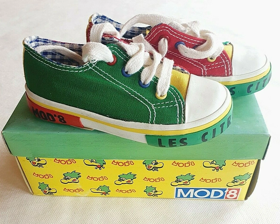 Chaussures Toile Vintage Mod'8 Multicolore – Modèle Citron – Taille 23 – Neuves