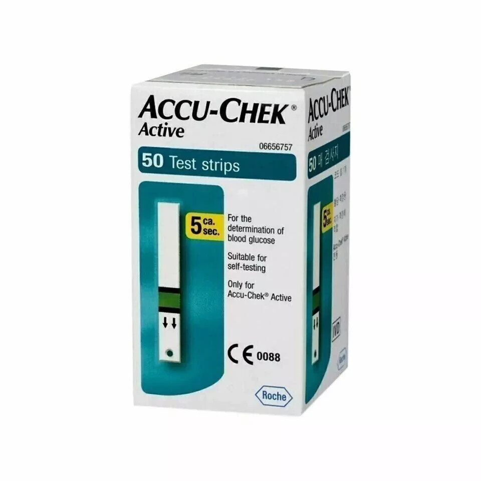 AccuChek Active 50 Blood Glucose Test Strip Free Shipping Ex ( 06/