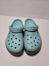 Classic Crocs Platform Clogs Women's 10 Men's 8 Teal Blue Comfort Slip On Shoes