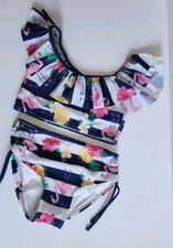 TOMMY BAHAMA FLAMINGO NAVY WHITE STRIPE GIRLS TANKINI BIKINI SET 6X