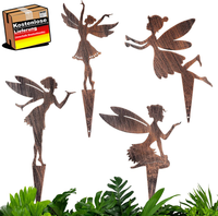 Mecctuck 4 StüCk Gartenstecker, Gartendeko, Rostdeko Gartenstecker, Roststecker,