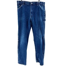 Dickies Relaxed Fit Heavyweight Carpenter Jeans Men's 38x34 Dark Wash Work Wear