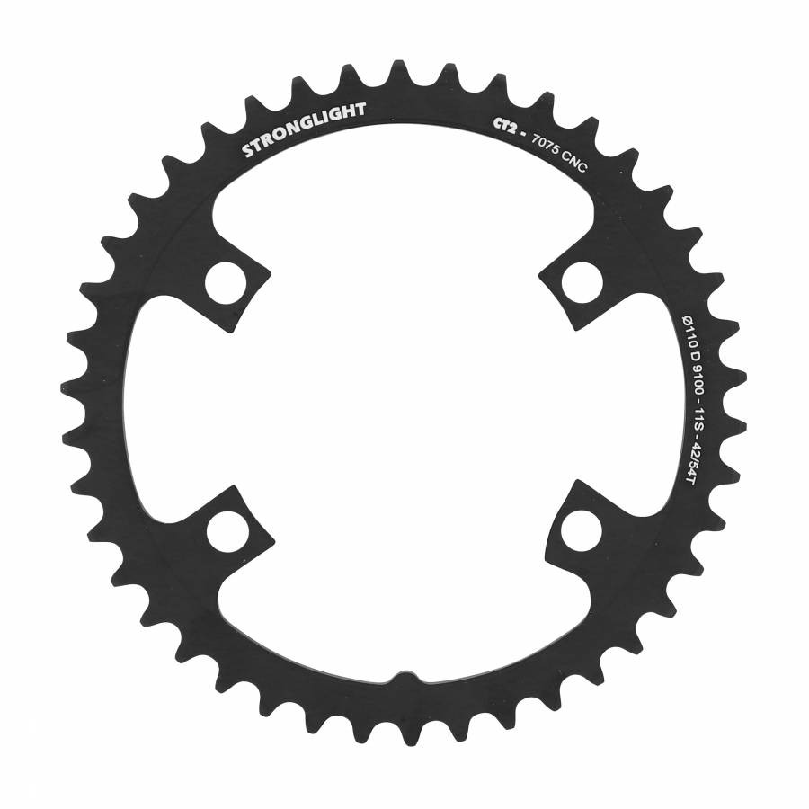 Plateau route Stronglight 42T ultra rigide améliorant le passage de vitesse Dura-Ace 9100 110mm