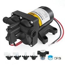 12V RV Water Pump, 5.0 GPM 55 PSI Diaphragm Pump, 12Volt Quiet Fresh Water Pu...