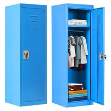 Honeyjoy 48" Kids Metal Storage Locker 2-Tier Safe Storage Cabinet w/Lock & Keys