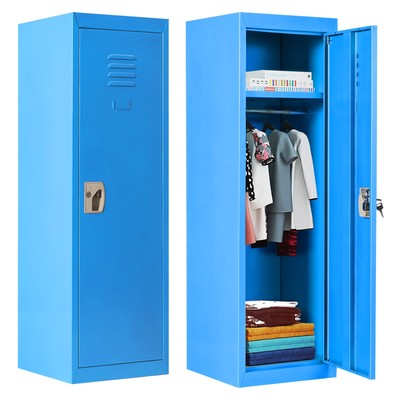 Honeyjoy 48'' Kids Metal Storage Locker 2-Tier Safe Storage Cabinet w/Lock & Keys