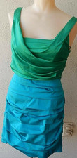 EXPRESS DESIGN STUDIO Womens Sheath Sleeveless Dress Green/ Blue Sz 2 Polyester 