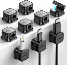 9 Pack Magnetic Cable Clips Cable Smooth Adjustable Cord Holder, under Desk Ca