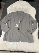 Mugsy Blazer Men's Large Gray Cotton Stretch Two Button Unstructured NEW Jacket