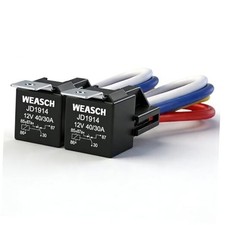 Pack JD1914 Car Relay Harness, 1V 40A, 5 Pin SPDT, Iron Backrest with 1AWG 2