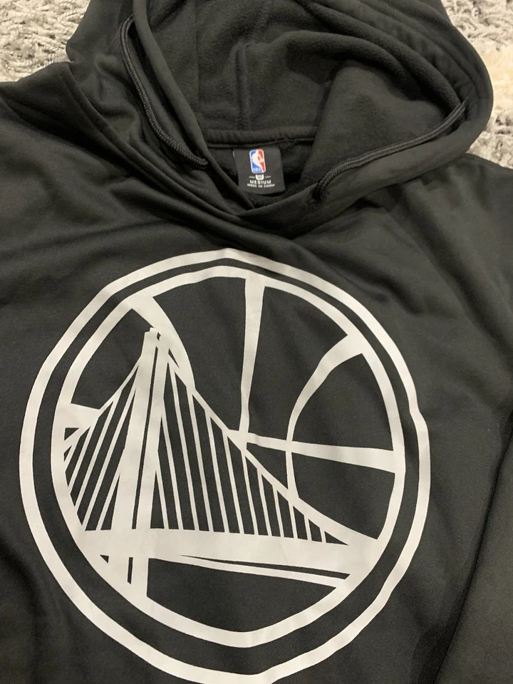 Sudadera con Capucha Negra Golden State Warriors Para Hombre Talla Mediana Nueva con Etiquetas NBA Foto 3 de 4