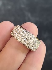 925 Sterling Silver CZ Band Ring, Size US 8 Vintage, READ