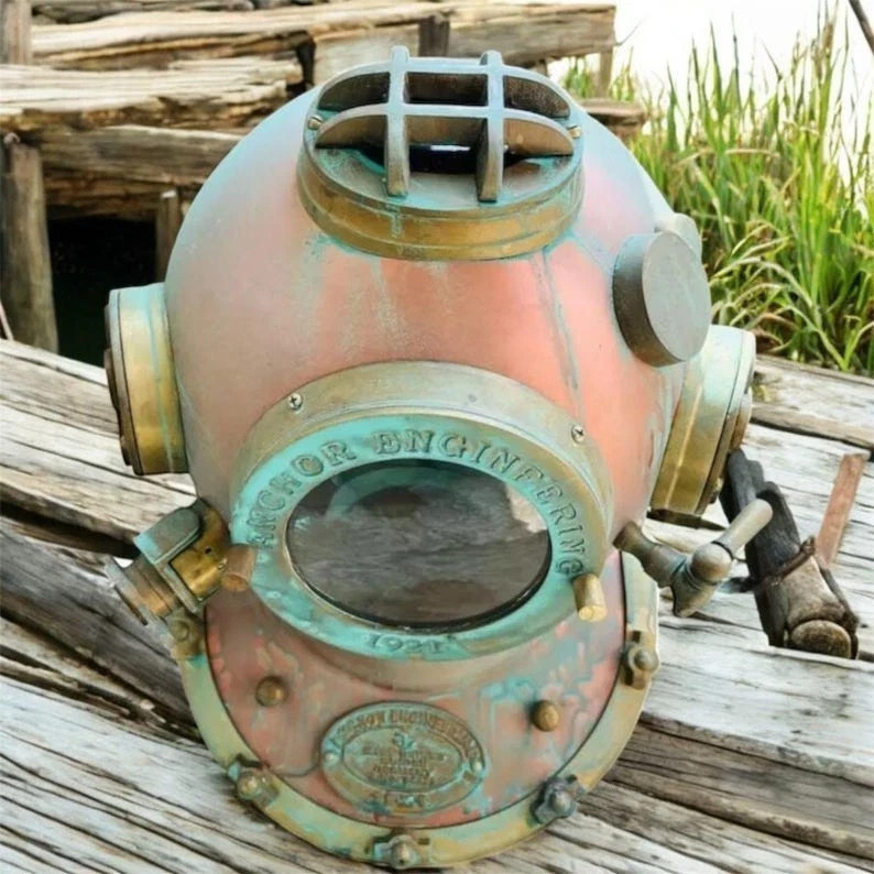 Mark V Rare Antique Diving Divers Helmet Vintage Navy Us Sea Deep Scuba ...