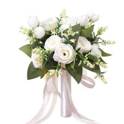 1x Hochzeitsstrauß für Braut Künstliche Rosenblumen Bouquet für Partyhochzei