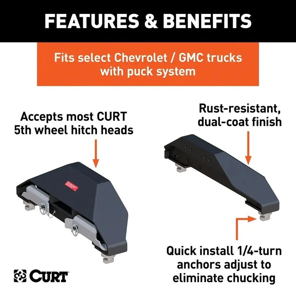 For GMC Sierra 1500 1999-2012 CURT Compatible 5th Wheel Leg Kit Foto 3 de 4