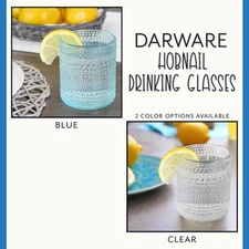 Hobnail Drinking Glasses; Old-Fashioned Beverage and Bar Glasses
