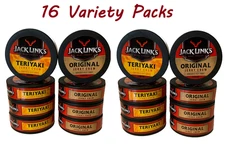 16x Jack Links Original and Teriyaki Jerky Chew Bundle, Variety Packs .32oz