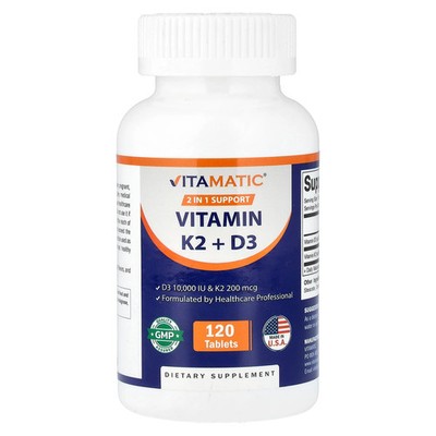 Vitamin K2 + D3, 120 Tablets