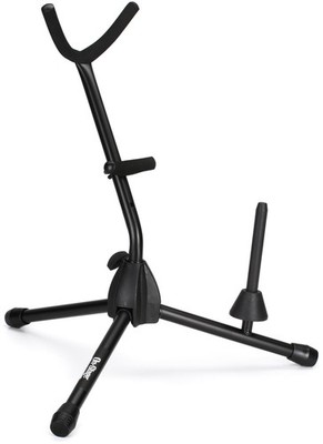On-Stage SXS7101B Alto/Tenor Saxophone Stand with Flute Peg (2-pack) Bundle