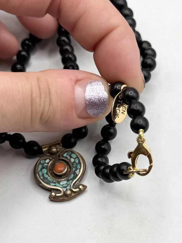 Jen Stock Collar Colgante Piedra Cuentas Foto 3 de 4