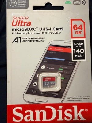 SanDisk Ultra SDXC UHS-I   64GB  Memory Card  Up to 140MBs New#450