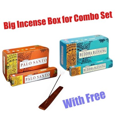 Deepika Incense Sticks Combo With Wooden Holder Free Palo Santo&Buddha Blessing