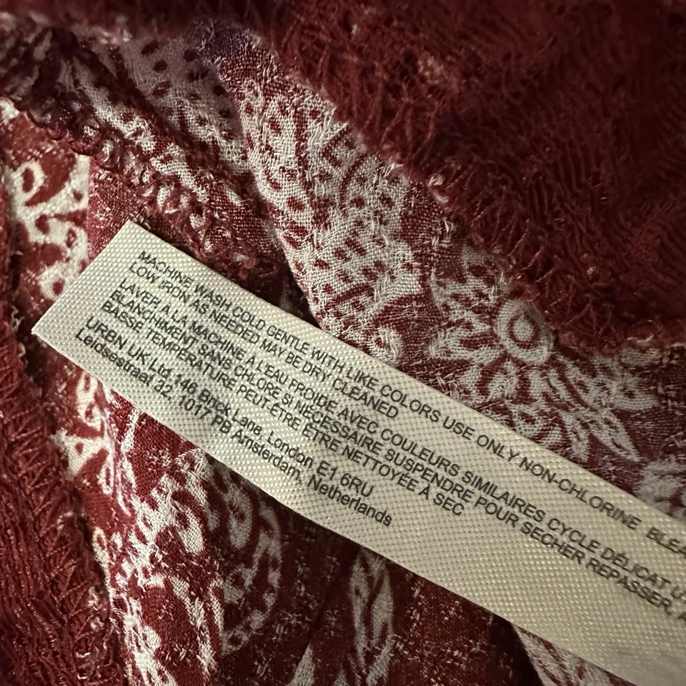 Vestido sin Mangas Free People All Nighter Trapecio Encaje Rojo Transparente - Mediano/Grande Boho Foto 3 de 4