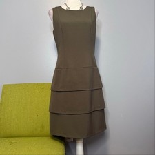 Calvin Klein Green Tiered Skirt Sheath Dress 8 Work Cocktail