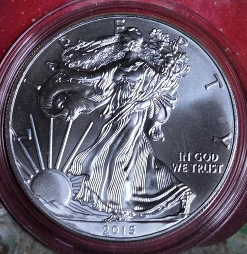 2015 American silver eagle ungraded MS quality in a capsule...no spots