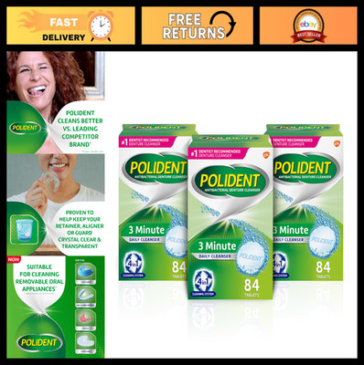 Denture Cleanser Tablets - 3 Minute Cleaning for Removable Appliances, Retainers